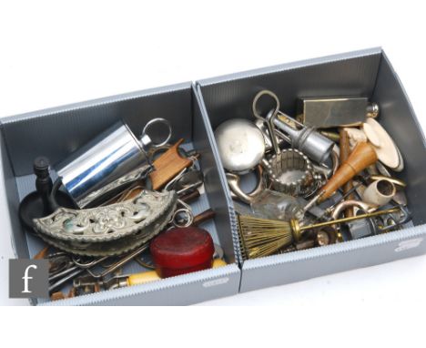 An assorted collection of late 19th and early 20th Century tools for a variety of uses, to include plated snail clamps, expan