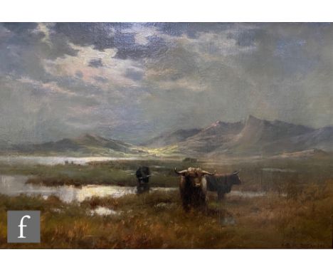 ALFRED FONTVILLE DE BREANSKI&nbsp;(1877-1957) - 'Light in the Highlands', oil on canvas, signed, framed, 35cm x 51cm, frame s