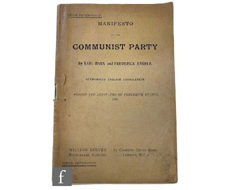 Marx, Karl and Engels, Friedrich - 'Manifesto of the Communist Party', published by William Reeves, London, English translati