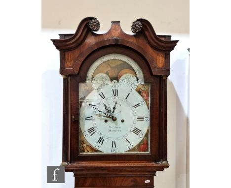 A 19th Century mahogany longcase clock by Thomas Adams Middlewich, eight day striking movement with moon phase enclosed by a 