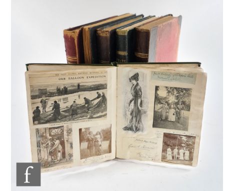 A collection of six 19th Century scrap albums containing cuttings of fox hunting and the Warwickshire hunt, early photographs