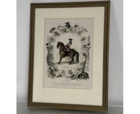 After 18thc framed Equitation Anglaise 1750-1760, Charles Aubry (French 1811-1877), after Eisenberg, "L'Arret avec le Cavesso
