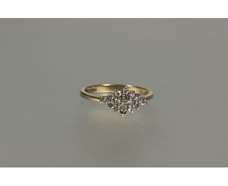 A 18ct gold diamond cluster ring two stones missing M 2.5g&nbsp;