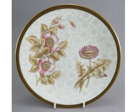 Worcester cabinet plate painted with flowers. size 9.5cm. diameter.Condition: no obvious damage.