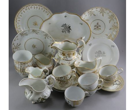 A large group of early nineteenth porcelain gilded tea wares, c.1810-20. To include Thomas Rose Coalport, Worcester, Spode et