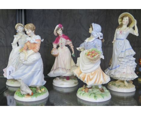 Five Royal Worcester figurines, including Old Country Ways x2, Summer and The Village Bride (5)