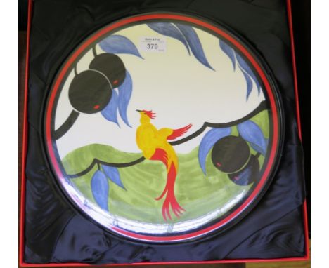 A limited edition Clarice Cliff charger by Wedgwood, Centenary Edition, Bird of Paradise no.222, 30cm diameter, in a Bradford