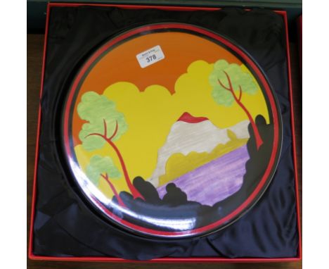 A limited edition Clarice Cliff charger by Wedgwood, Centenary Edition, Ebna no 1491 30cm diameter, in a Bradford Exchange pr