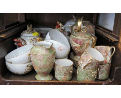 A Japanese eggshell porcelain tea service, and another (2)