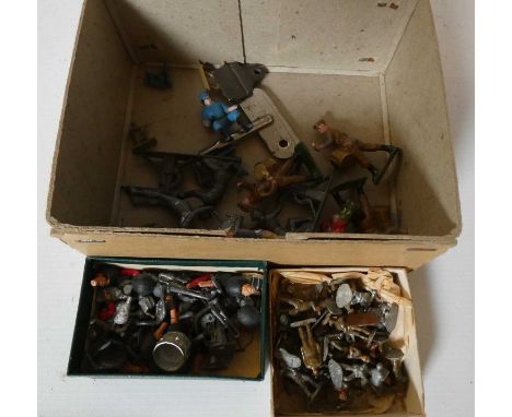 Unboxed lead figures in various scales, a number of lead parts including arms, heads and musical instruments (Est. plus 24% p