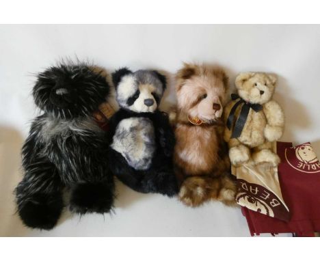 Three Charlie Bears, comprising Jubbly, Kirsty and Tiffy, together with an Heirloom Collection Boyds bear and three Charlie B
