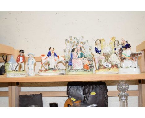 Staffordshire flat backs and other figurines
