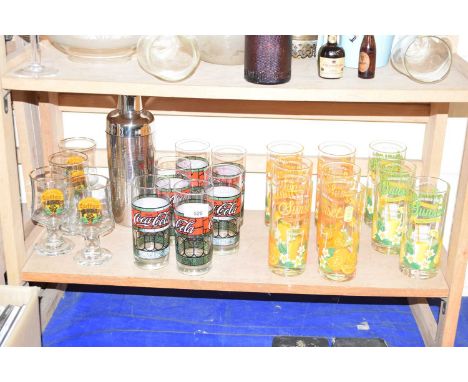 Mixed Lot: Glasses and a cocktail shaker
