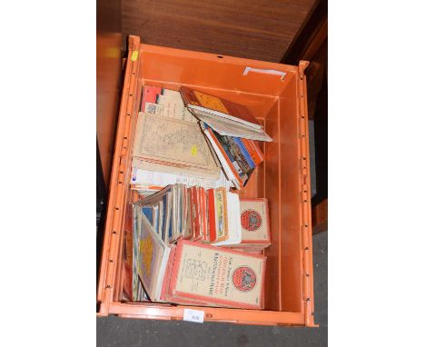 Box containing a quantity of vintage and modern Ordnance Survey maps