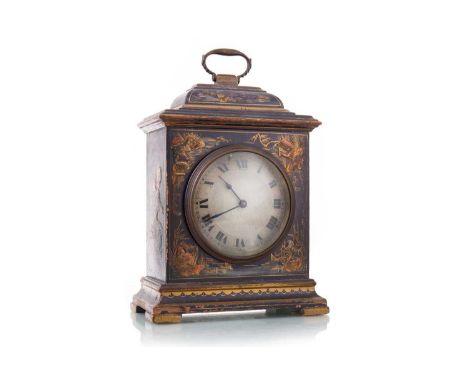 ASPREY OF LONDON, CHINOISERIE MANTEL CLOCK EARLY 20TH CENTURY the silvered dial signed and set with Roman numerals, the caddy
