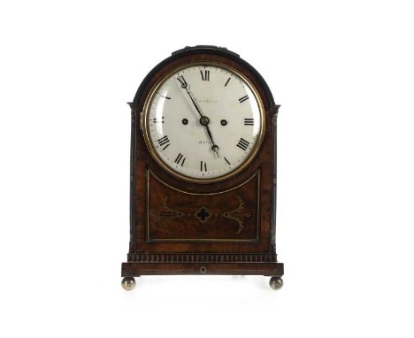 CHARLES FRANKCOM OF BATH, REGENCY MAHOGANY BRACKET CLOCK LATE 18TH / EARLY 19TH CENTURY the domed case with brass inlay and f