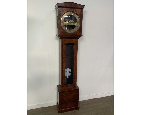 WILLIAM IV ROSEWOOD REGULATOR LONGCASE CLOCK EARLY 19TH CENTURY with visible escapement, the brass chapter ring set with Roma
