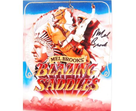 Mel Brooks - American Comedian, Actor &amp; Director - rare signed 8x10" ' Blazing Saddles ' movie poster photograph signed b