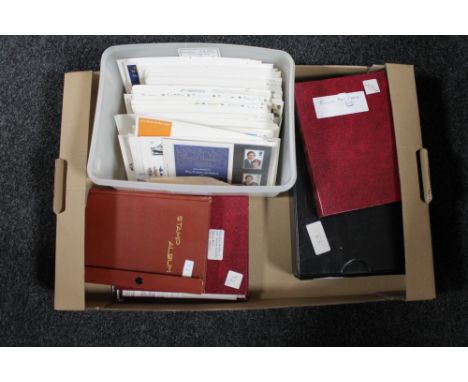 A box containing a good collection of stamps and first day covers, Royalty and British Colonial Territories etc 