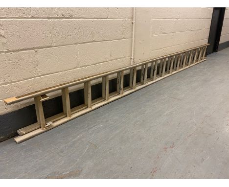 An aluminium extension ladder