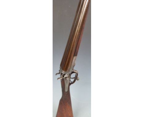 George Edward Lewis 12 bore side by side hammer action shotgun with named and engraved locks, engraved underside, rotary unde