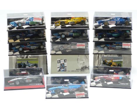 Fifteen Minichamps Paul's Auto Art 1:43 scale diecast model Formula 1 cars, all in original display boxes, some with outer sl