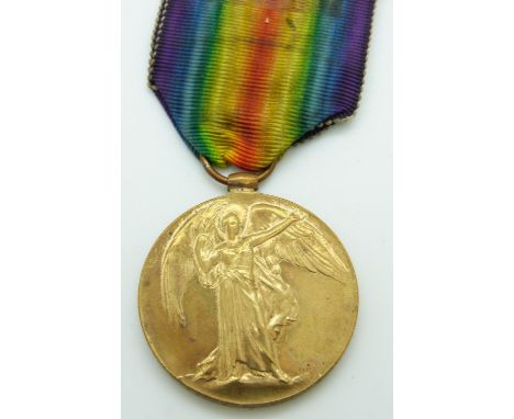 British Army WWI Victory Medal named to 13546 Pte A E Cull Glosters/&nbsp;Gloucestershire Regiment