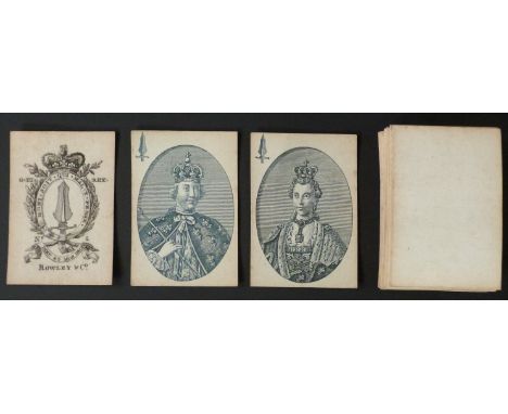 Rowley & Co, England. Monarchs of Europe playing card pack. Duty ace GIII, No. 2. Non-standard cards with suit signs of red c