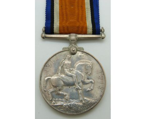 British Army WWI War medal named to 31798 Pte J R Smith, 2/5th Glosters/&nbsp;Gloucestershire Regiment