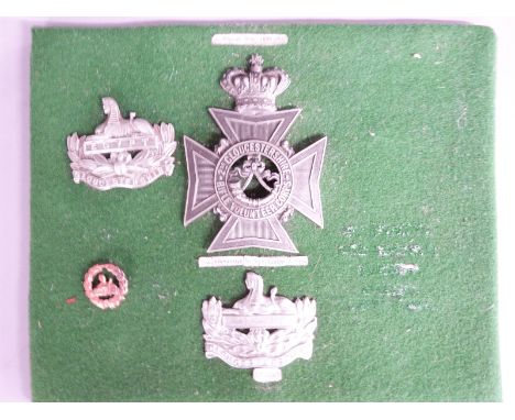 British Army Gloucestershire Regiment helmet plate and cap badges