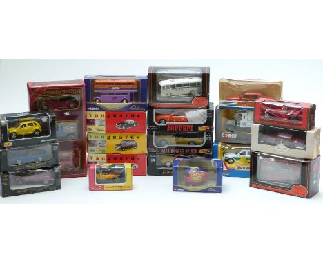 Twenty Corgi, Vanguards, Matchbox, Exclusive First Editions (EFE), Maisto and NewRay diecast model vehicles and vehicle sets,