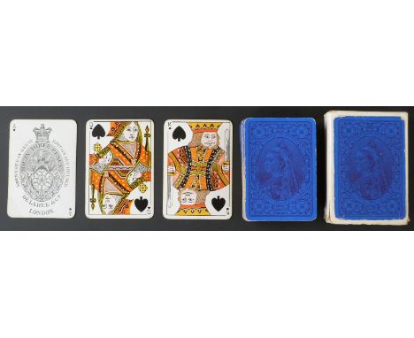 De La Rue & Co, London  Royal Victoria playing cards to commemorate Queen Victoria’s Jubilee in 1887. Blue backs with portrai