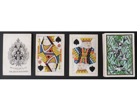 Woolley & Co, 210, High Holborn, London playing cards. Standard double ended courts, square corners, no indices, one way nume