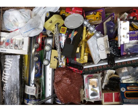 A large collection of Matchbox, Corgi, Majorette and similar diecast model vehicles and accessories, some in original boxes&n