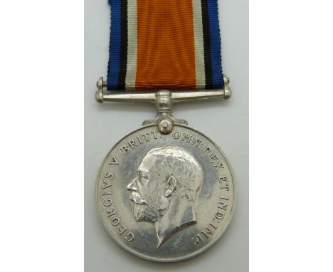 British Army WWI War Medal named to 12169 Pte G Turner 8th Battalion, Glosters/&nbsp;Gloucestershire Regiment