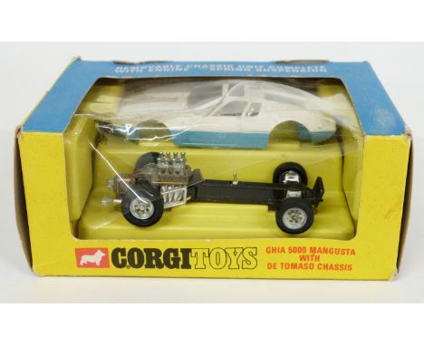 Corgi Toys diecast model Ghia 5000 Mangusta With De Tomaso Chasis with two-tone white and blue body 271, in original box&nbsp