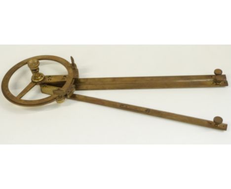 WWII German style naval/submariner brass course plotter with small plaque bearing Nazi symbol and M 151 N/G and stamped Gebn 