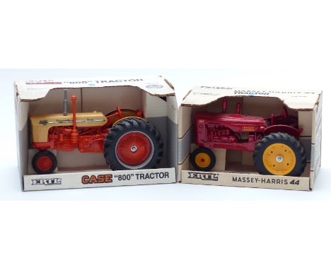 Two ERTL 1:16 scale diecast model tractors Case "800" 693 and Massey-Harris 44 1133, both in original boxes.&nbsp;