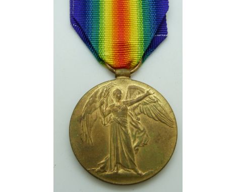 British Army Victory Medal named to 17658 Pte J R Hughes Glosters/&nbsp;Gloucestershire Regiment