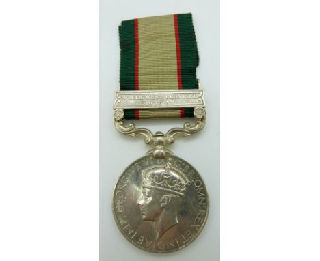 British Army India General Service Medal with clasp for North West Frontier 1936-1937, named to 10603 Sepoy Mohd Yakub, 2-1 P