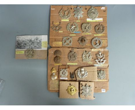 British Army: a collection of Scottish regimental badges including the Highland Regiment, Royal Scots, Seaforth Highlanders, 