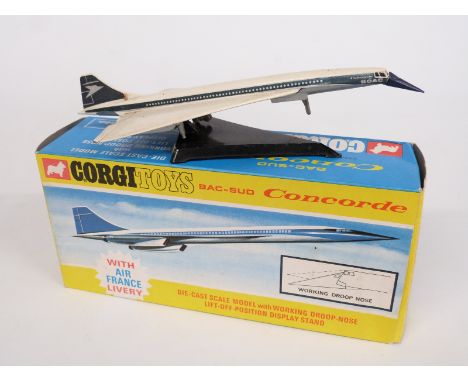 Corgi Toys diecast model BAC-SUD Concorde with Air France livery 651, in original box with card inserts.&nbsp;