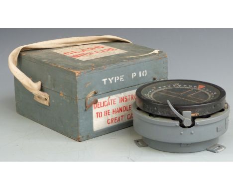 Royal Air Force type P10 compass number 35490T, with box