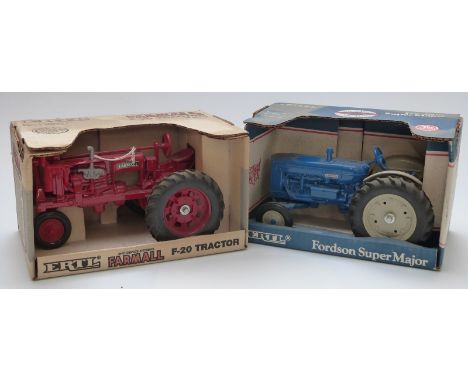 Two ERTL 1:16 scale diecast model tractors Fordson Super Major 307 and Farmall F-20 437, both in original boxes.&nbsp;