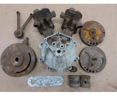 JAP vintage air cooled side valve V twin engine, appears to be 680cc circa early 1920's, possibly ex Brough Superior, Zenith 