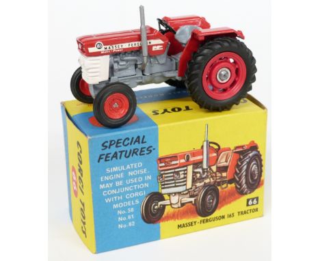 Corgi Toys diecast model Massey-Ferguson '165' Tractor with red body and hubs 66, in original box with card insert.&nbsp;