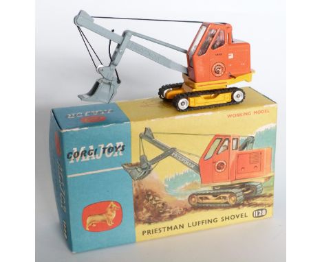 Corgi Toys diecast model Priestman Luffing Shovel with orange body, grey chassis and grey arm 1128, in original box.&nbsp;