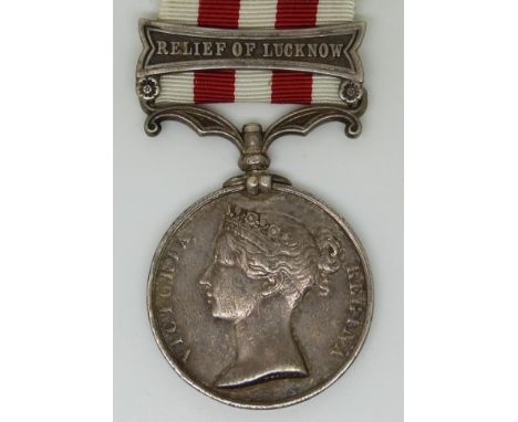 British Army Indian Mutiny Medal, with clasp for Relief of Lucknow, named to Willian Yeo, 64th Regiment of Foot