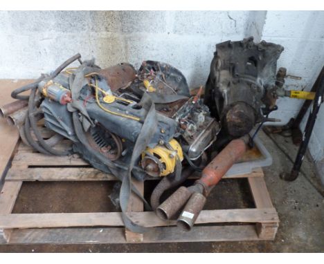 VW air cooled engine and gearbox, believed circa 1800cc ex van