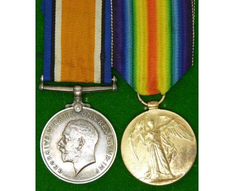 Royal Navy WWI medals comprising the War Medal and Victory Medal, named to 19051 Pte O H Gleed, Royal Marines Light Infantry